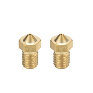 uxcell 3Dプリンターノズル 真鍮 V6 ノズル0.6mm 押出機プリントヘッド 1.75mm V5-V6M6 3D プリンター用 2個