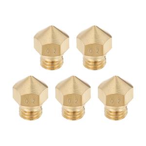 uxcell 3Dプリンターノズル 真鍮 ノズル0.2mm 押出機プリントヘッド フィラメント 1.75mm M7 3D プリンター用 5個