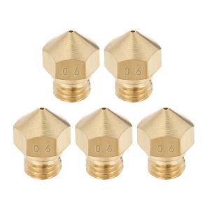 uxcell 3Dプリンターノズル 真鍮 ノズル0.6mm 押出機プリントヘッド フィラメント 1.75mm M7 3D プリンター用 5個
