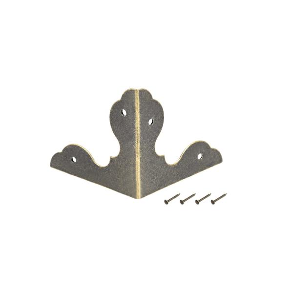 uxcell 金属箱 コーナープロテクター 木製ボックスエッジガードプロテクター ブロンズトーン 3...