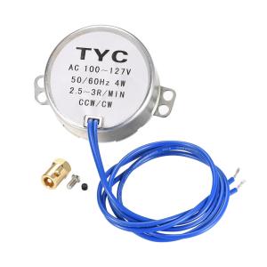 uxcell 同期モーター AC 100-127V 4W ダブルフラットシャフト CW/CCW 2