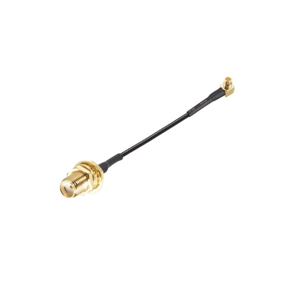 uxcell MMCXオス直角SMAメスバルクヘッド RFアダプタコネクタ 50mm RF1.37延...