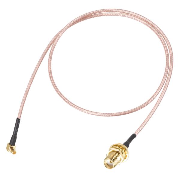 uxcell MMCXオス直角SMAメスバルクヘッド RFアダプターコネクター 508mm RG17...