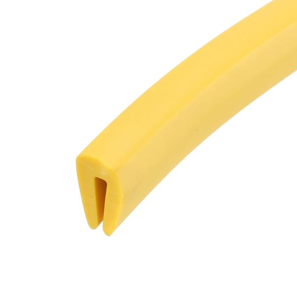 uxcell リムUシール PVC イエロー リムブラックU押し出し PVCプラスチックエッジプロテ...