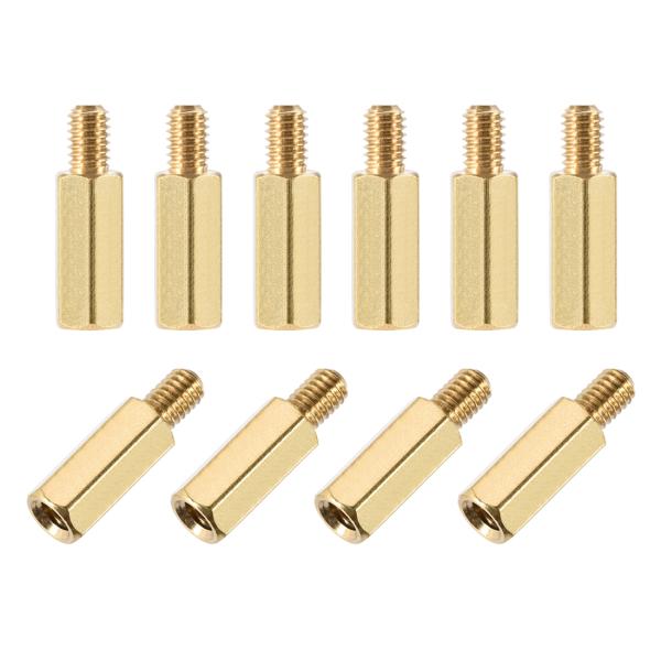 uxcell PCBマザーボードスペーサースタンドオフ 六角 真ちゅう M4x15 mm+6 mmオ...