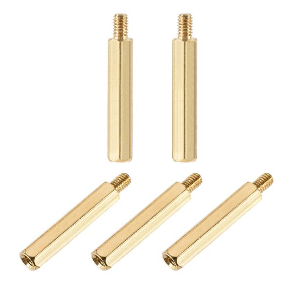 uxcell スタンドオフ M4x35mm+6mm オス-メス ブラス 六角 PCB マザーボード ...