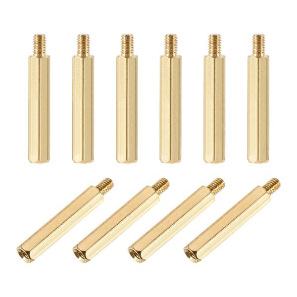 uxcell スタンドオフ M4x35mm+6mm オス-メス ブラス 六角 PCB マザーボード ...