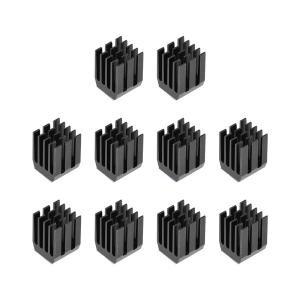 uxcell 熱伝導性粘着テープ ヒートシンク付き アルミニウム合金 9 x 9 x 12mm ブラック 10個入り