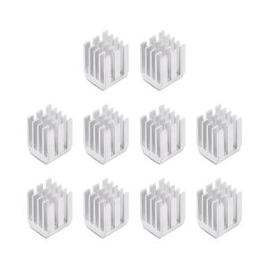 uxcell ヒートシンク 9 x 9 x 12mm 熱伝導性粘着テープ付き シルバー 10個