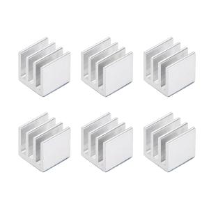 uxcell アルミヒートシンク熱接着パッドクーラー 10x10x10mm 冷却用3Dプリンター シルバートーン 6個