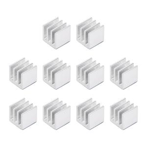 uxcell アルミヒートシンク熱接着パッドクーラー 10x10x10mm 冷却用3Dプリンター シルバートーン 10個