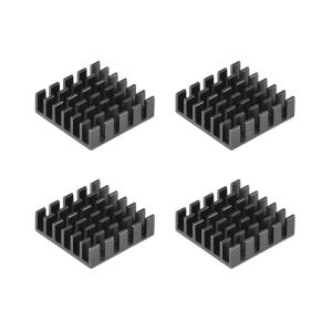 uxcell アルミヒートシンク熱接着パッドクーラー 6x20x20mm 冷却3Dプリンター用 ブラック 4個
