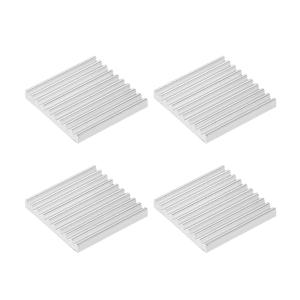 uxcell アルミヒートシンク熱接着パッドクーラー 2.5x19x19mm 3Dプリンター冷却用 シルバートーン 4個