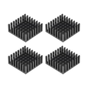 uxcell アルミヒートシンク熱接着パッドクーラー 10x25x25mm 冷却3Dプリンター用 ブラック 4個