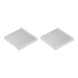 uxcell アルミヒートシンク熱接着パッドクーラー 5x35x35mm 冷却用3Dプリンター シルバートーン 2個