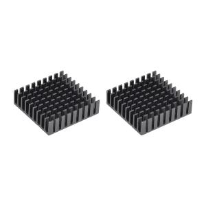 uxcell アルミヒートシンク熱接着パッドクーラー 10x35x35mm 冷却用3Dプリンター ブラック 2個