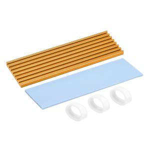 uxcell M.2アルミヒートシンクキット ラジエーターフィン 熱拡散フィン 70x22x3mm ゴールドトーン 2280 SSD用