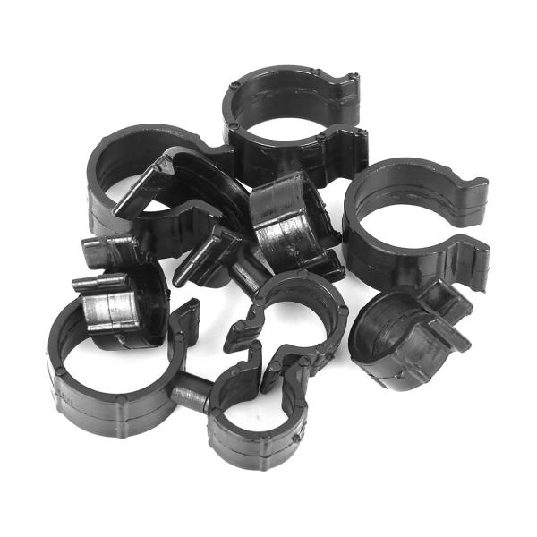 uxcell カープラスチックファスナー オイルパイプクランプ ダブル穴 ホルダークランプ ブラック...