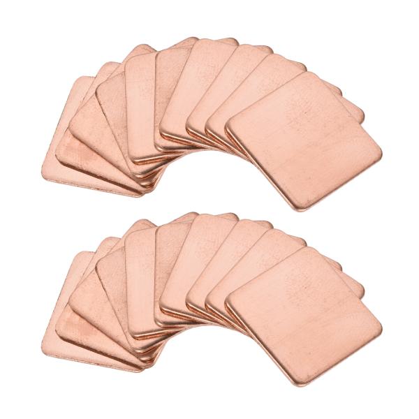 uxcell フラットICチップセットサーマル銅ヒートシンク 20x 20 x 1mm CPU GP...
