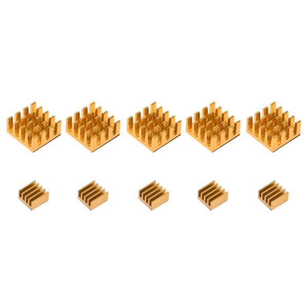 uxcell アルミニウムヒートシンク 14x14x7mm 9x9x5mm 自己接着 RPI用 ゴー...
