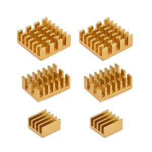 uxcell ヒートシンク アルミ合金製 自己粘着テープクーラー 熱伝達 14x14x6mm 14x10x6mm 9x9x5mm 2 セット 6個