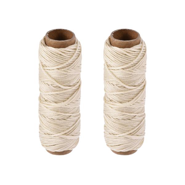 uxcell ポリエステルワックス糸コード 革用糸 レザークラフト糸 フラットスレッド 30M 15...