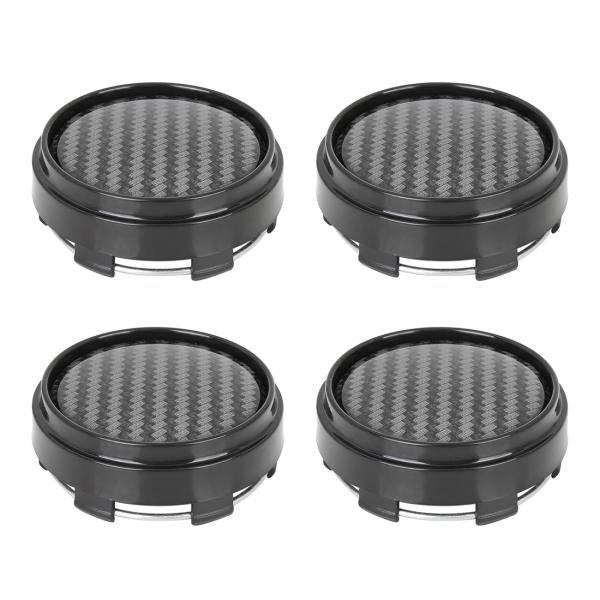 uxcell 車のホイールタイヤセンターハブキャップカバー 66 mm 6ラグダム 炭素繊維パターン...