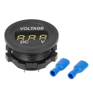 uxcell LLEDパネル電圧計　いくつかの取り付け部品　車内温度電圧計　DC12V24V　LED...