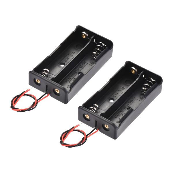 uxcell バッテリーケース収納ボックス 2スロットx3.7V2線式リード 2 x18650バッテ...
