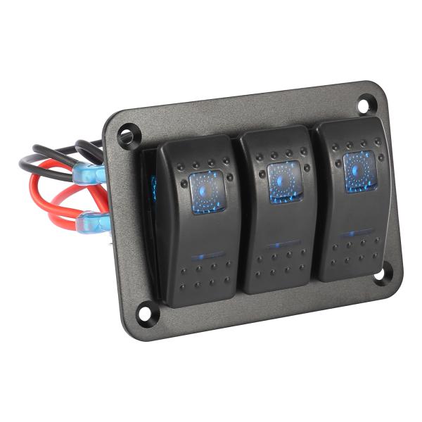 X AUTOHAUX 1セットカーマリンボート 3ギャング5ピントグルロッカースイッチパネル 12V...