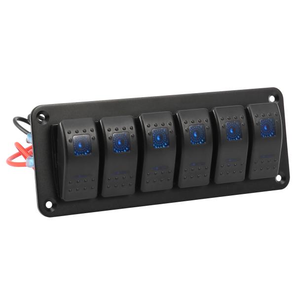 X AUTOHAUX 1セットカーマリンボート 6ギャング4ピントグルロッカースイッチパネル 12V...