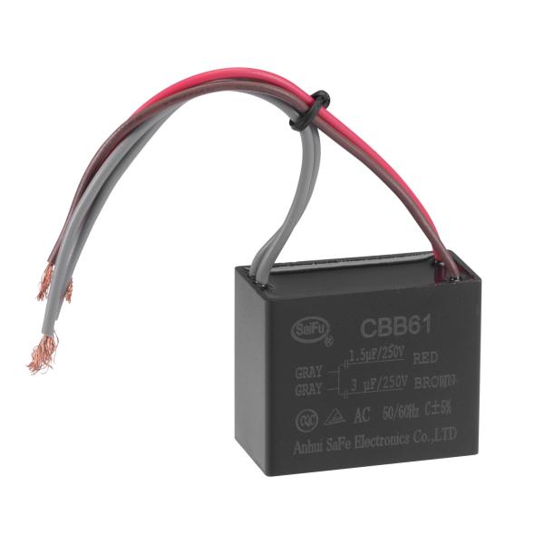 uxcell 天井ファンコンデンサ CBB61 1.5/3uF 250V AC 4線 金属化ポリプロ...