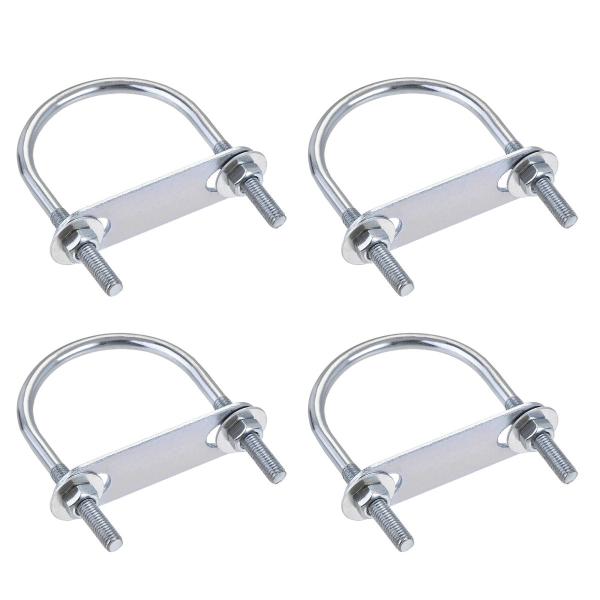 uxcell ラウンドUボルト 50mm内幅 80mm長さ スチールM6 ナット、プレート、ワッシャ...