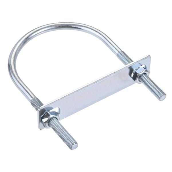 uxcell ラウンドUボルト 80mm内幅 130mm長さ スチールM8 ナット付き プレート 1...