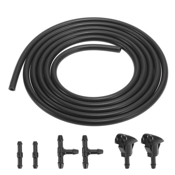 X AUTOHAUX フロントガラスウォッシャーノズル 2mフロントガラスウォッシャーホース 4個コ...