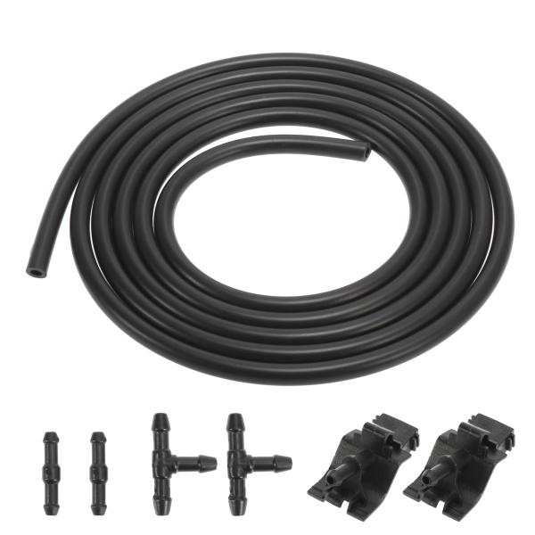 X AUTOHAUX フロントガラスウォッシャーノズル 2mフロントガラスウォッシャーホース 4個コ...