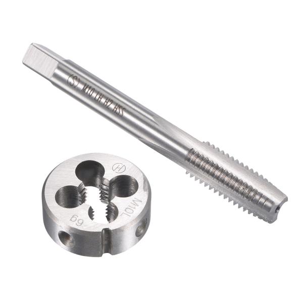 uxcell メトリック左手タップとダイセット HSS マシンねじタップ 合金工具 鋼 ラウンドねじ...