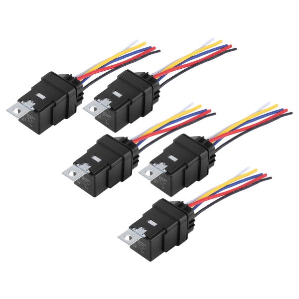 X AUTOHAUX リレースイッチ電源 ハーネス付き 防水 カー ボート ユニバーサル 5ピン D...