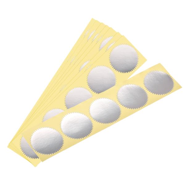 uxcell シールラベル 50 mm 招待状と卒業式用 シルバートーン 100個