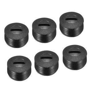uxcell カーボンブラシホルダーキャップ モーター電動ブラシ プラスチックカバー スレッド ブラック 15mm OD 8mm高さ 6個入り