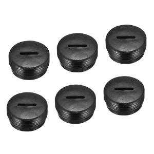 uxcell カーボンブラシホルダーキャップ モーター電動ブラシ プラスチックカバー スレッド ブラック 18mm OD 8mm高さ 6個入り