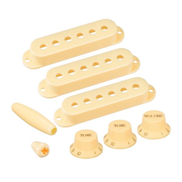 uxcell プラスチックピックアップカバー シングルコイルカバースイッチチップ 1ボリュームと2ト...