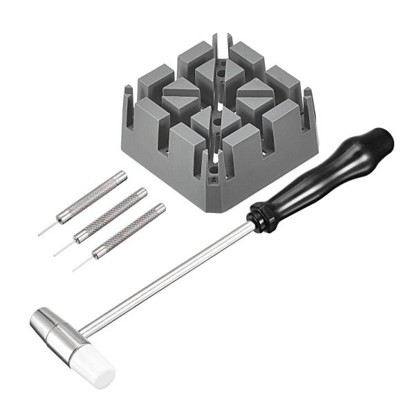 uxcell ハンマー パンチピン ストラップホルダー プラスチック製 グレー キットスペアピンケー...