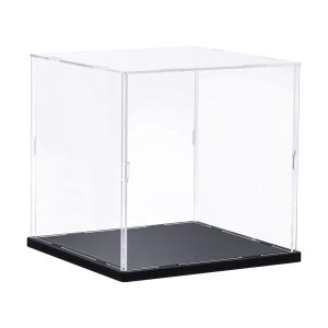 未使用アクリルケース キューブBOX ディスプレイボックス ショーケース 透明紫 コレクションケース キューブボックスα 卓上 アクリル ロータイプ
