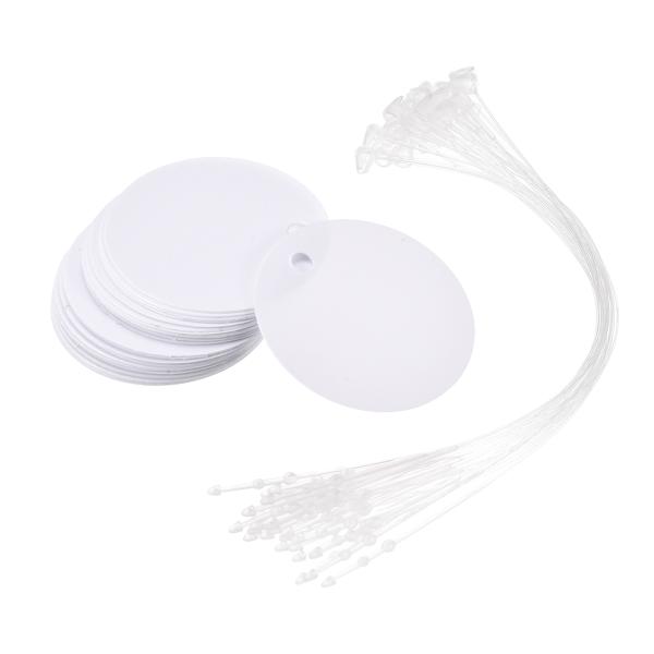 uxcell ラウンドプラスチックタグ ティアプルーフと防水 在庫資産識別、価格タグ用 ネクタイ付き...