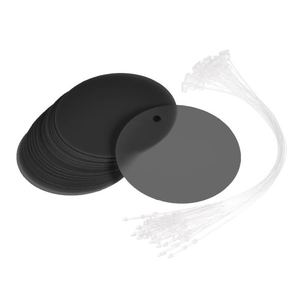 uxcell ラウンドプラスチックタグ ティアプルーフと防水 在庫資産識別、価格タグ用 ネクタイ付き...