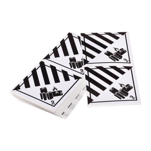 uxcell 正方形ラベル ハザードラベル 電池ラベル クラス9 UN3480 ブラック文字 100...