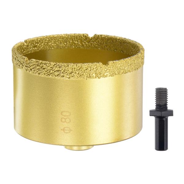 uxcell ろう付けダイヤモンドコアドリルビット 80mmホールソー M10アーバーアダプター付き...