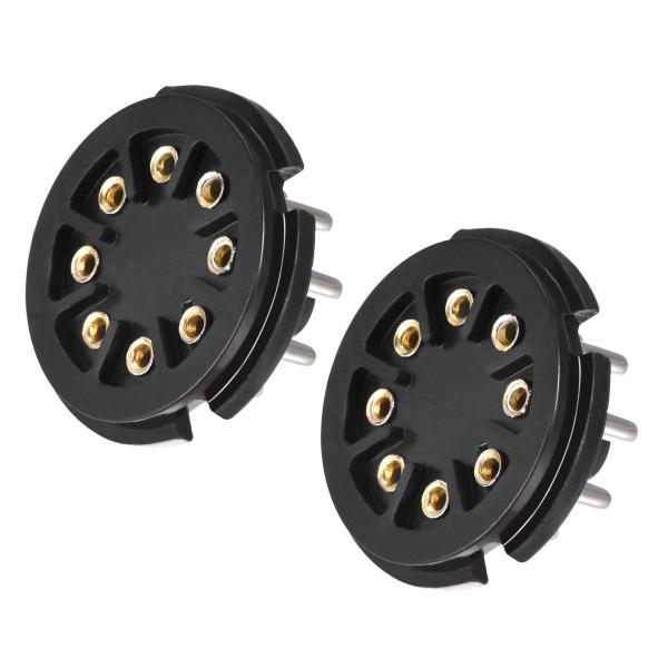 uxcell 8ピンチューブソケット プラスチック 真空チューブ 保護チューブピンソケット 銀メッキ...