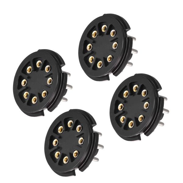 uxcell 8ピンチューブソケット プラスチック 真空チューブ 保護チューブピンソケット 銀メッキ...